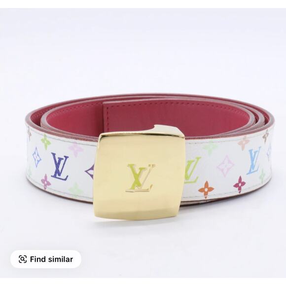 Authentic Louis Vuitton Multicolor Monogram Reversible Belt